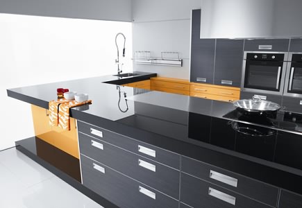 mueble de cocina PVC gris oscuro